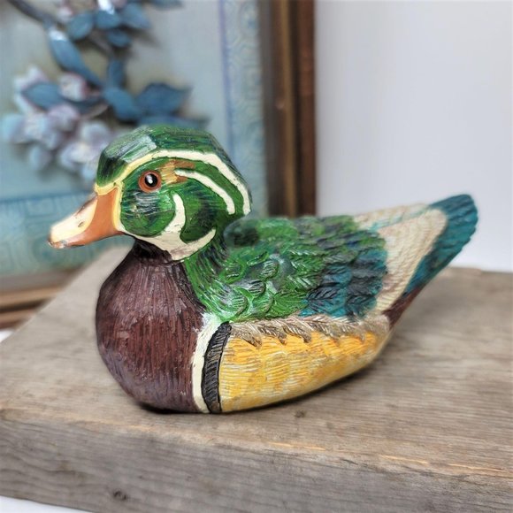Vintage Handpainted Wax Duck Sculpture RUSS BERRIE - Picture 9 of 9
